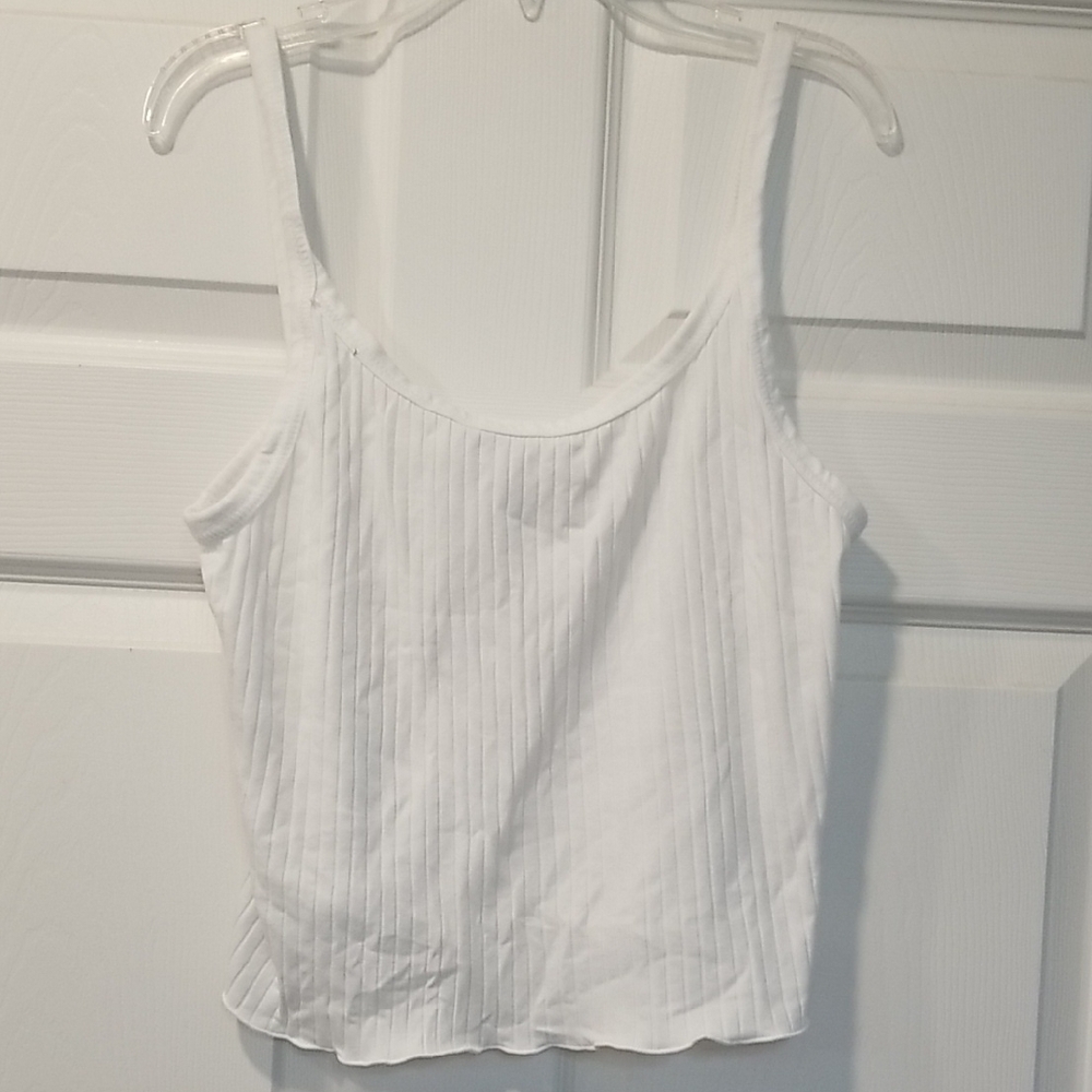 Old Navy White Ribbed Fitted Camisole